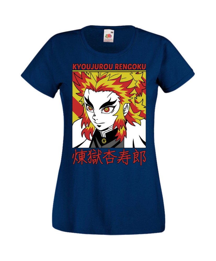 Дамска Тениска Manga Anime Demon Slayer Kyojuro Rengoku 02
