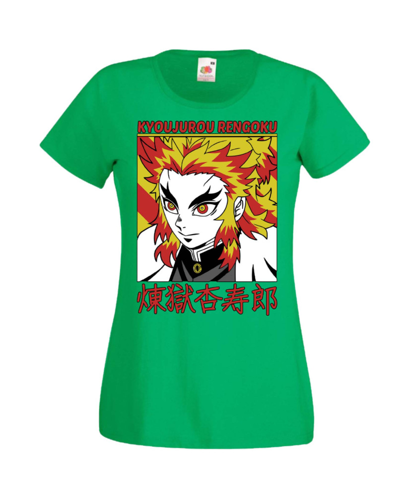 Дамска Тениска Manga Anime Demon Slayer Kyojuro Rengoku 02