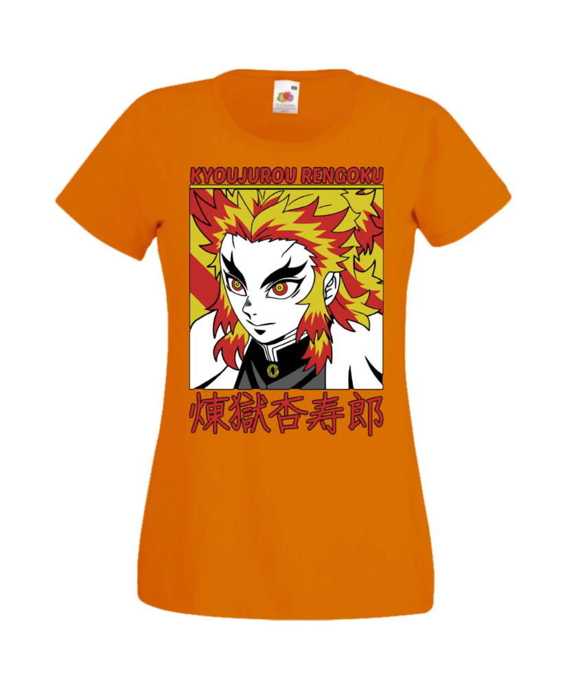 Дамска Тениска Manga Anime Demon Slayer Kyojuro Rengoku 02