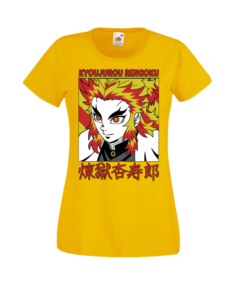 Дамска Тениска Manga Anime Demon Slayer Kyojuro Rengoku 02