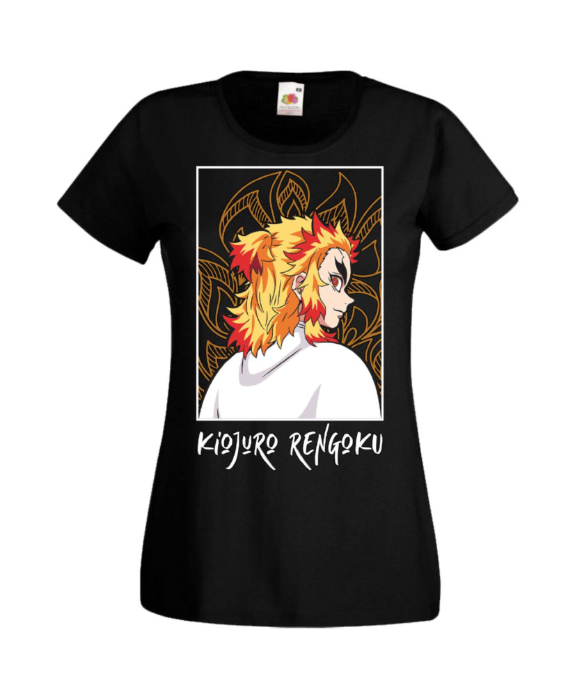 Дамска Тениска Manga Anime Demon Slayer Kyojuro Rengoku 03 Дамска Тениска Manga Anime Demon Slayer Kyojuro Rengoku 03