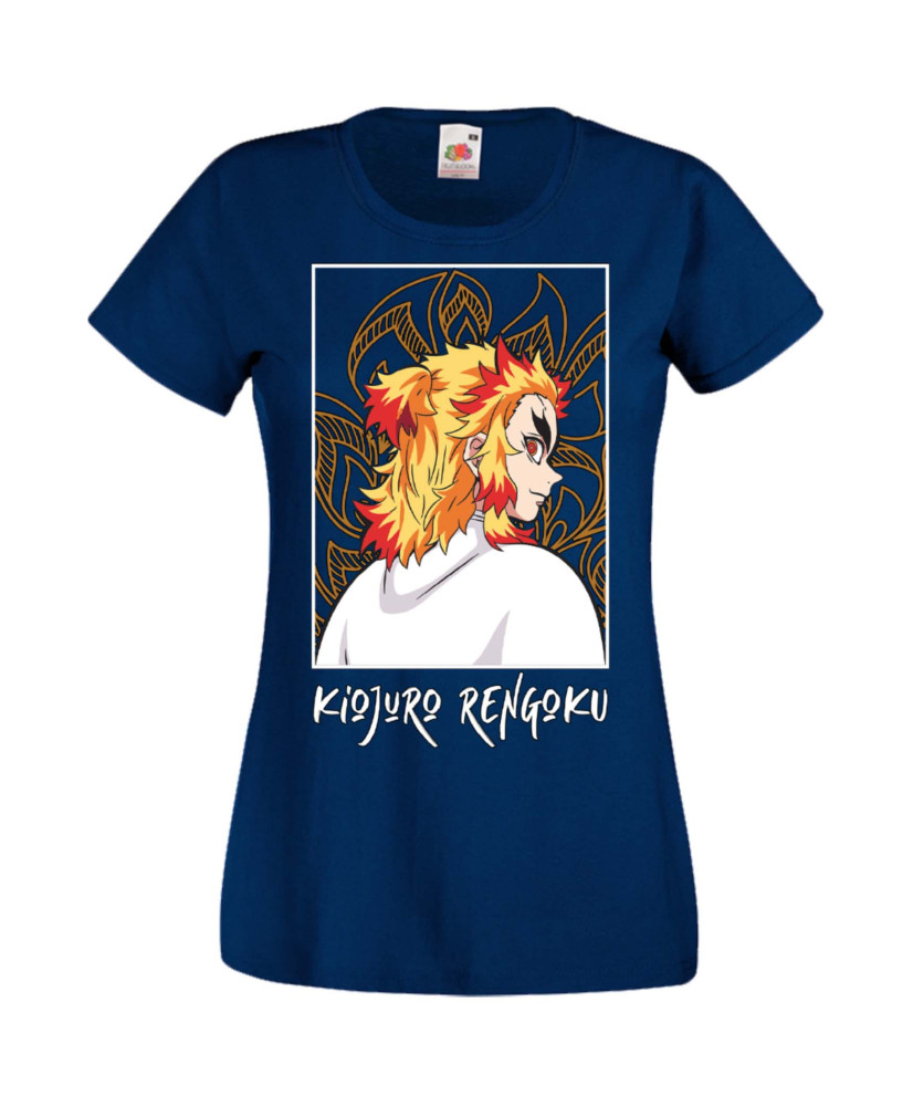 Дамска Тениска Manga Anime Demon Slayer Kyojuro Rengoku 03 Дамска Тениска Manga Anime Demon Slayer Kyojuro Rengoku 03