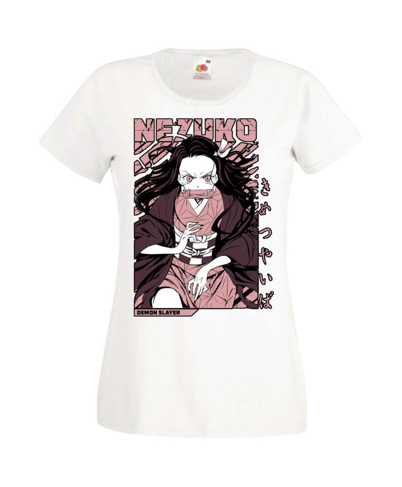 Дамска Тениска Manga Anime Demon Slayer Nezuko Kamado 01 Дамска Тениска Manga Anime Demon Slayer Nezuko Kamado 01