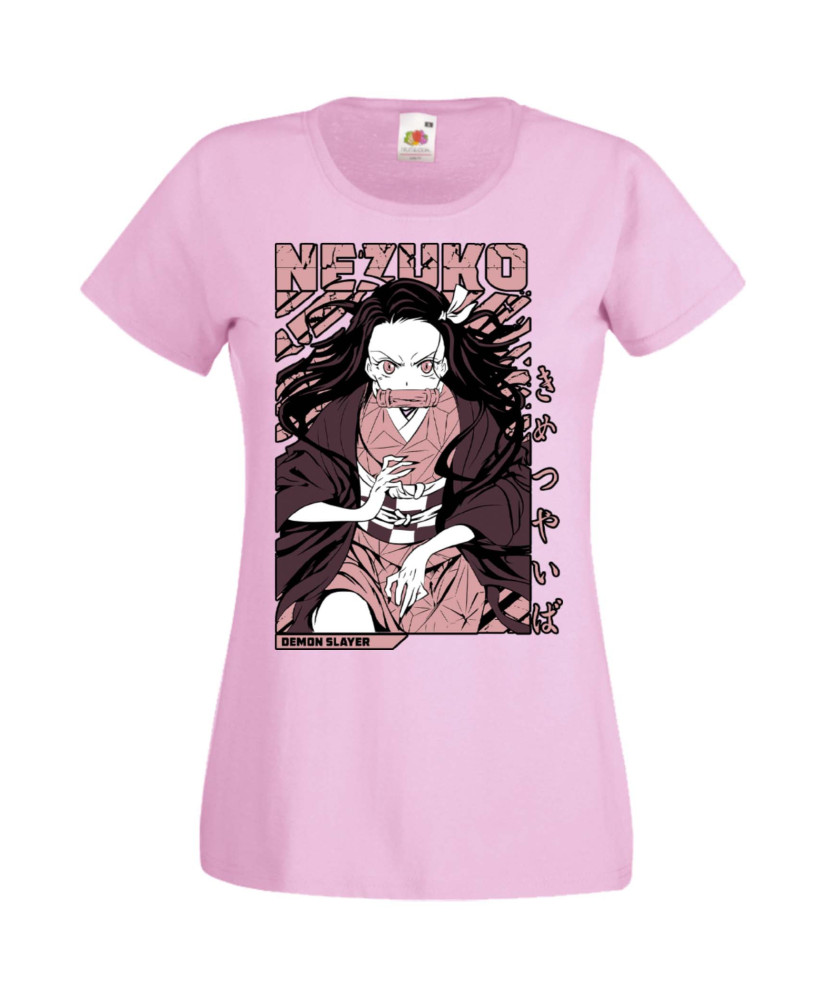Дамска Тениска Manga Anime Demon Slayer Nezuko Kamado 01 Дамска Тениска Manga Anime Demon Slayer Nezuko Kamado 01
