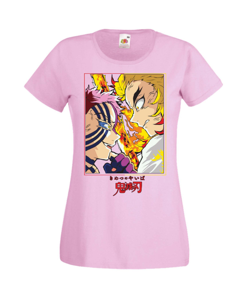 Дамска Тениска Manga Anime Demon Slayer Rengoku Vs Akaza