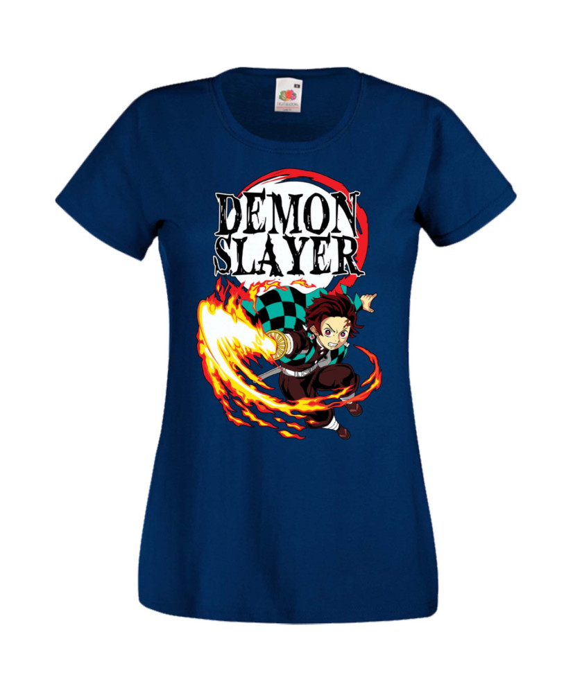 Дамска Тениска Manga Anime Demon Slayer Tanjiro Kamado 01 Дамска Тениска Manga Anime Demon Slayer Tanjiro Kamado 01