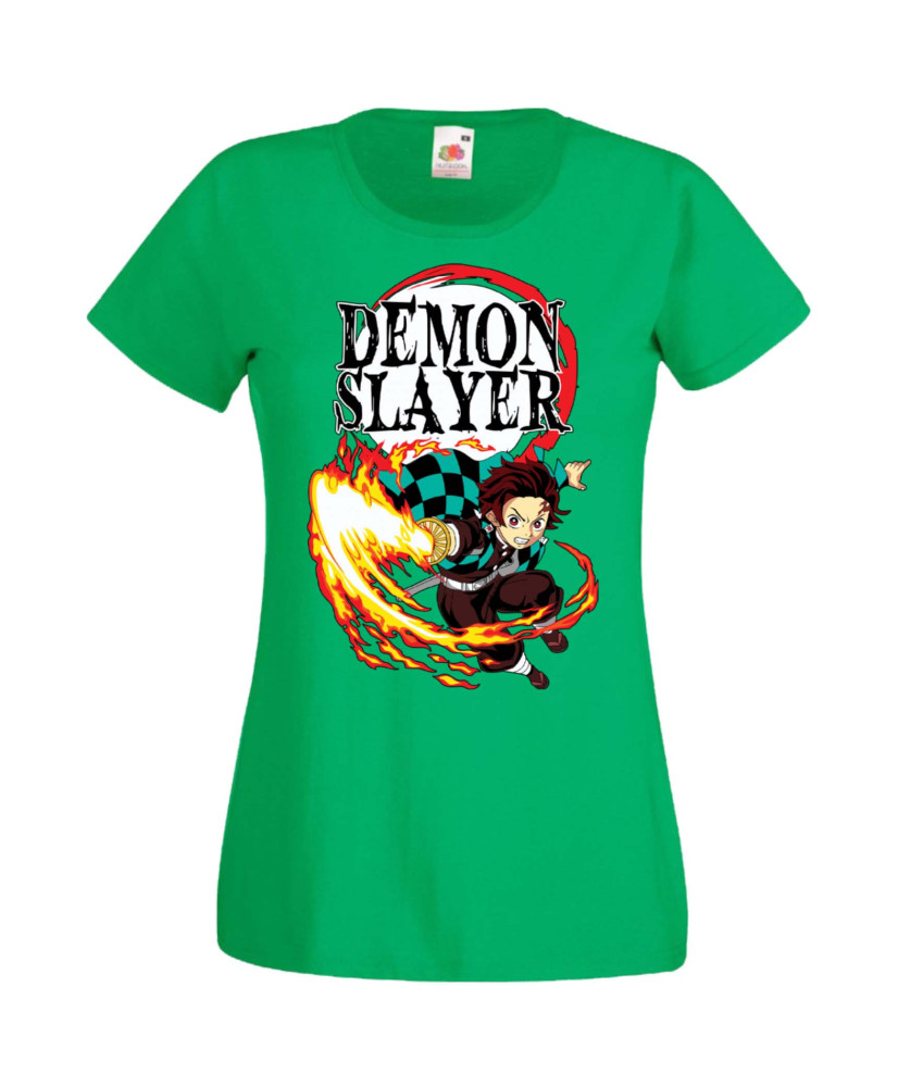 Дамска Тениска Manga Anime Demon Slayer Tanjiro Kamado 01 Дамска Тениска Manga Anime Demon Slayer Tanjiro Kamado 01