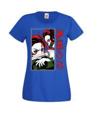 Дамска Тениска Manga Anime Demon Slayer Tanjiro Nezuko Fighting