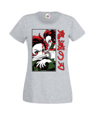 Дамска Тениска Manga Anime Demon Slayer Tanjiro Nezuko Fighting