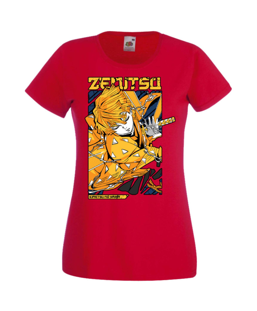 Дамска Тениска Manga Anime Demon Slayer Zenitsu Agatsuma