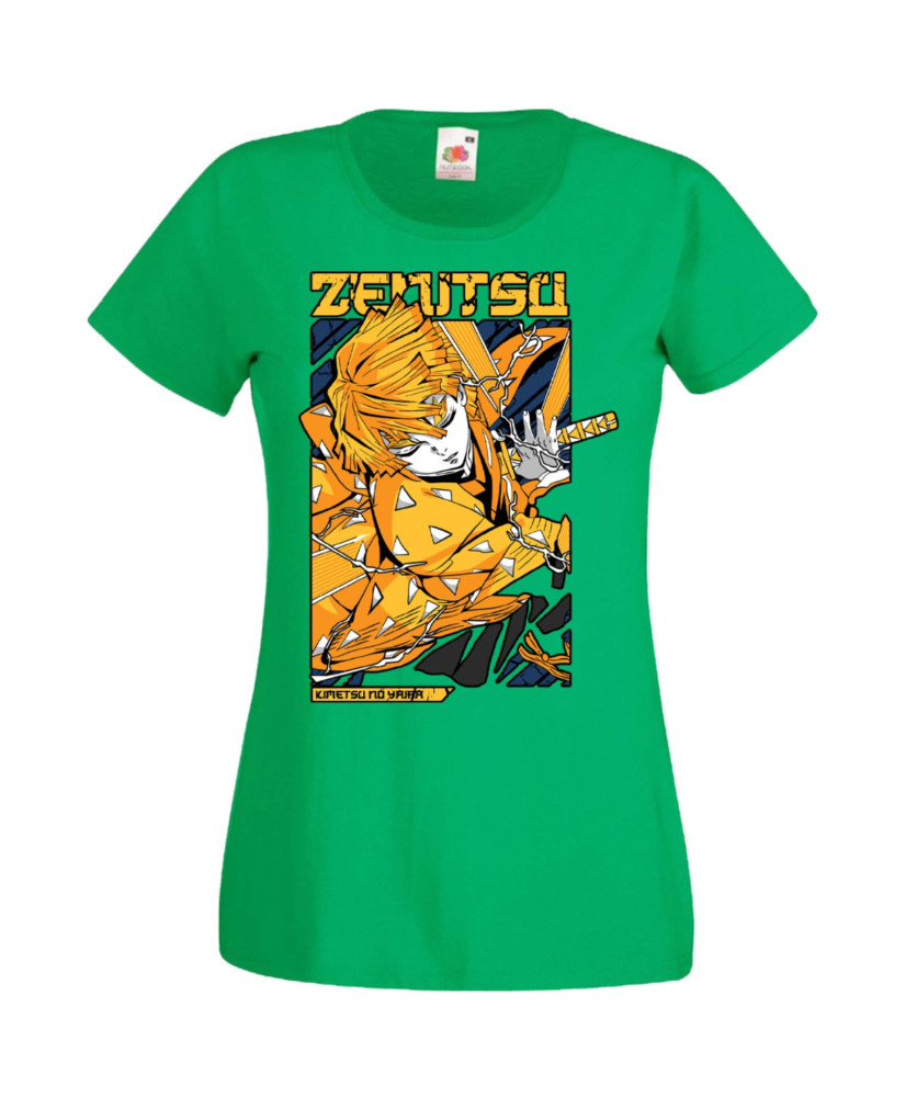 Дамска Тениска Manga Anime Demon Slayer Zenitsu Agatsuma Дамска Тениска Manga Anime Demon Slayer Zenitsu Agatsuma