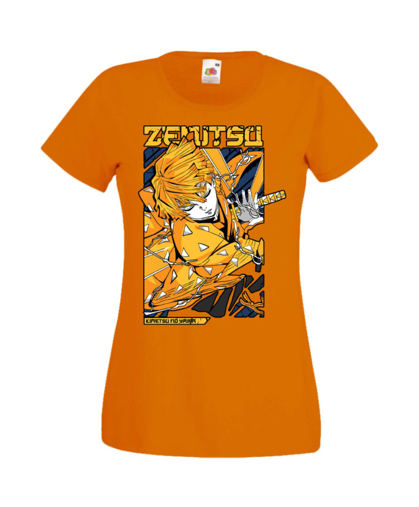 Дамска Тениска Manga Anime Demon Slayer Zenitsu Agatsuma Дамска Тениска Manga Anime Demon Slayer Zenitsu Agatsuma