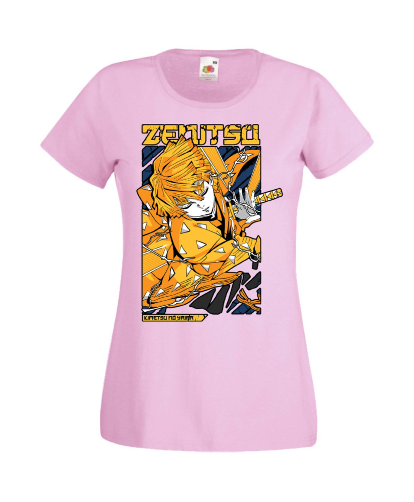 Дамска Тениска Manga Anime Demon Slayer Zenitsu Agatsuma Дамска Тениска Manga Anime Demon Slayer Zenitsu Agatsuma