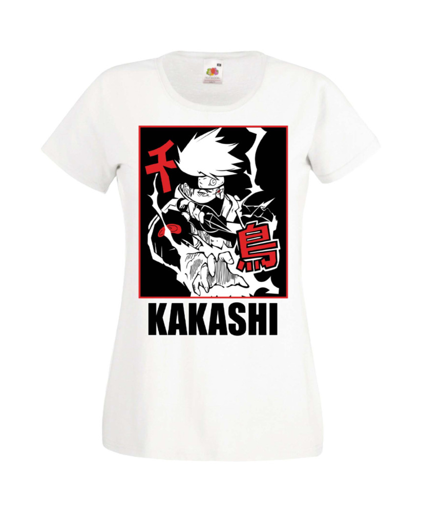 Дамска Тениска Manga Anime Naruto Hatake Kakashi 04 Chidori Дамска Тениска Manga Anime Naruto Hatake Kakashi 04 Chidori