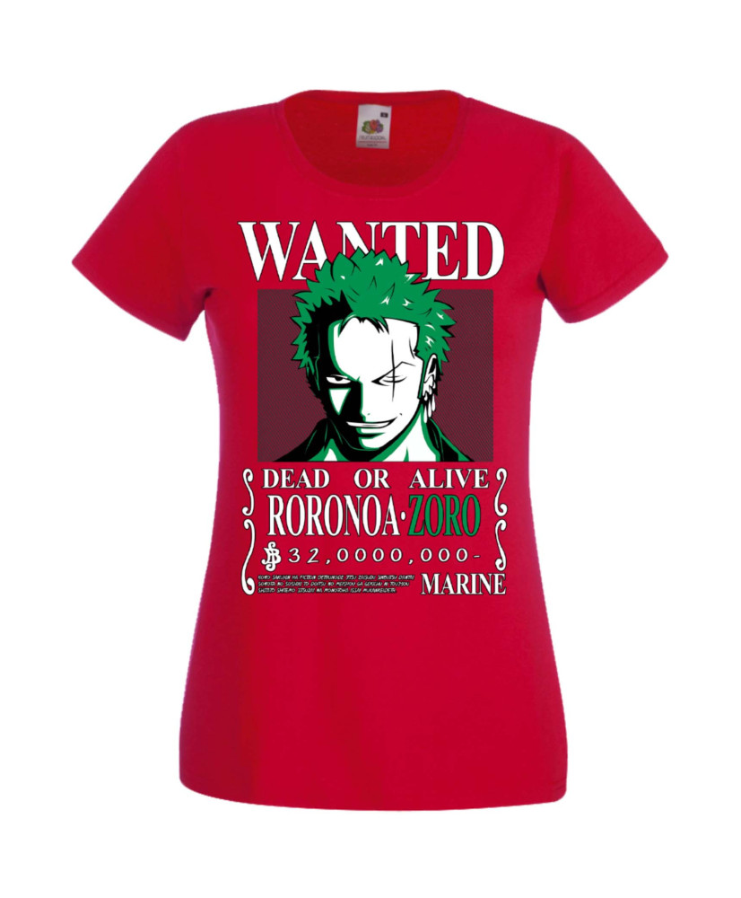 Дамска Тениска Manga Anime One Piece Roronoa Zoro 01 Дамска Тениска Manga Anime One Piece Roronoa Zoro 01