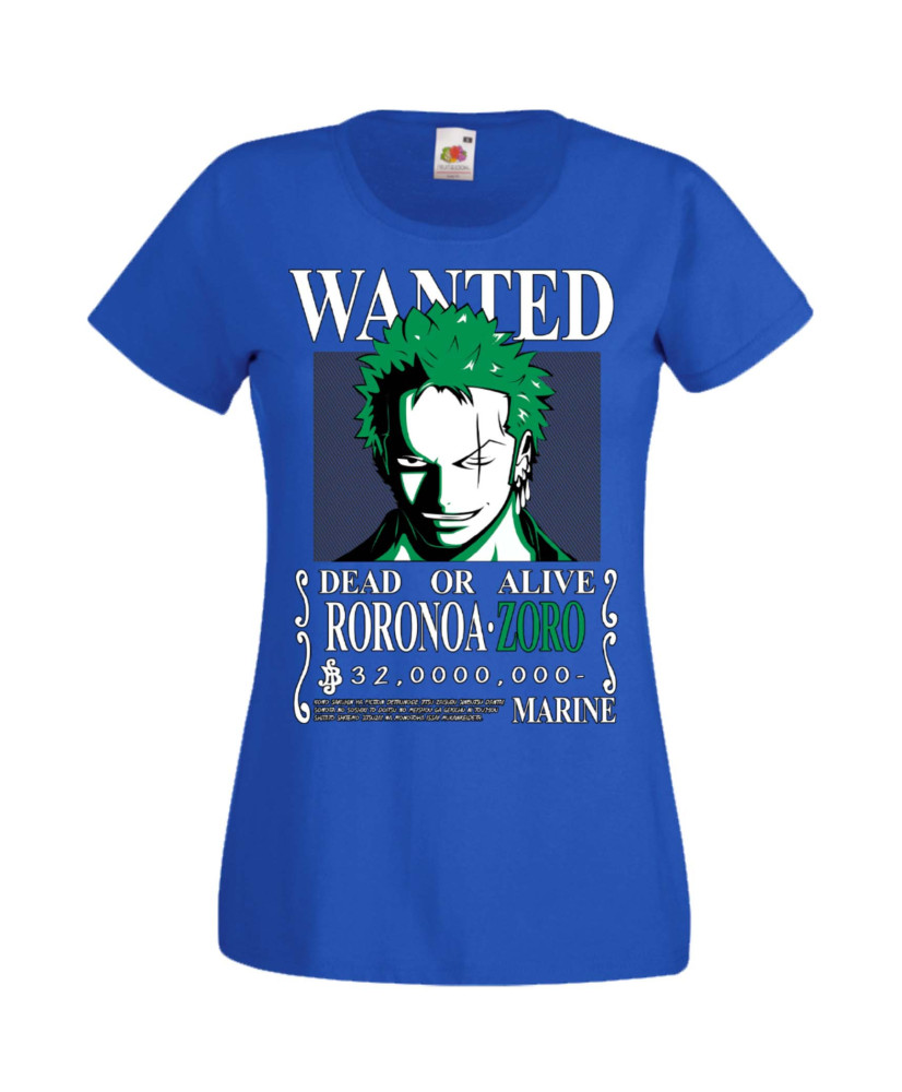 Дамска Тениска Manga Anime One Piece Roronoa Zoro 01 Дамска Тениска Manga Anime One Piece Roronoa Zoro 01