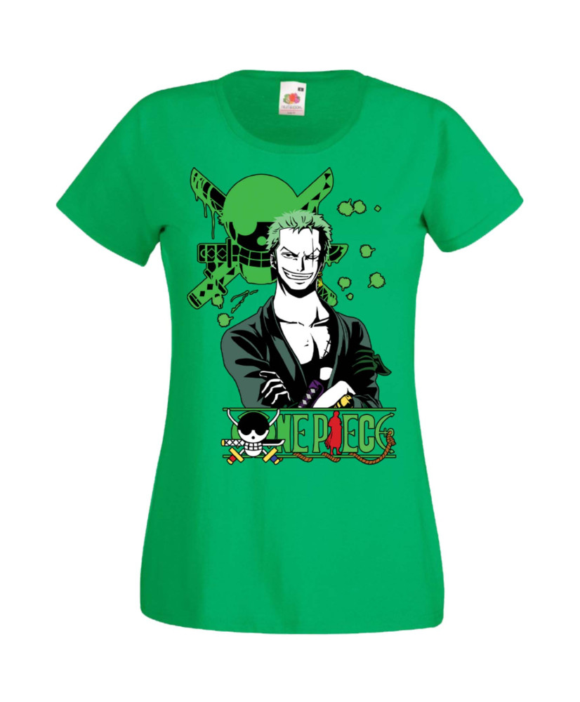 Дамска Тениска Manga Anime One Piece Roronoa Zoro 03 Дамска Тениска Manga Anime One Piece Roronoa Zoro 03
