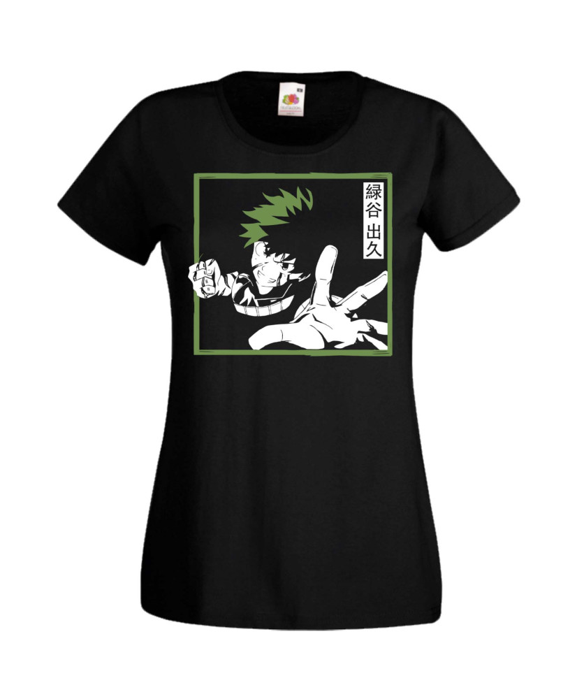 Дамска Тениска Manga Anime My Hero Academia Izuku Midoriya Дамска Тениска Manga Anime My Hero Academia Izuku Midoriya
