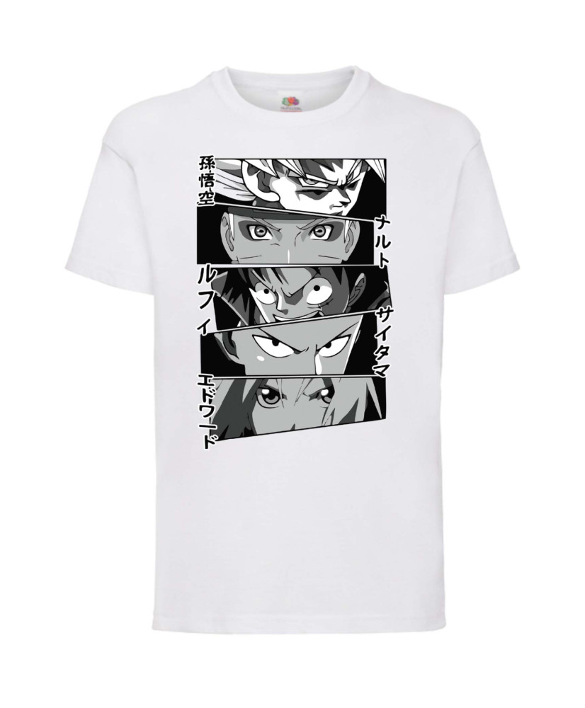 Детска Тениска Anime Heroes Naruto Goku Luffy Sakura Japan Animation