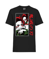 Детска Тениска Demon Slayer Tanjiro Nezuko Fighting Japan Animation