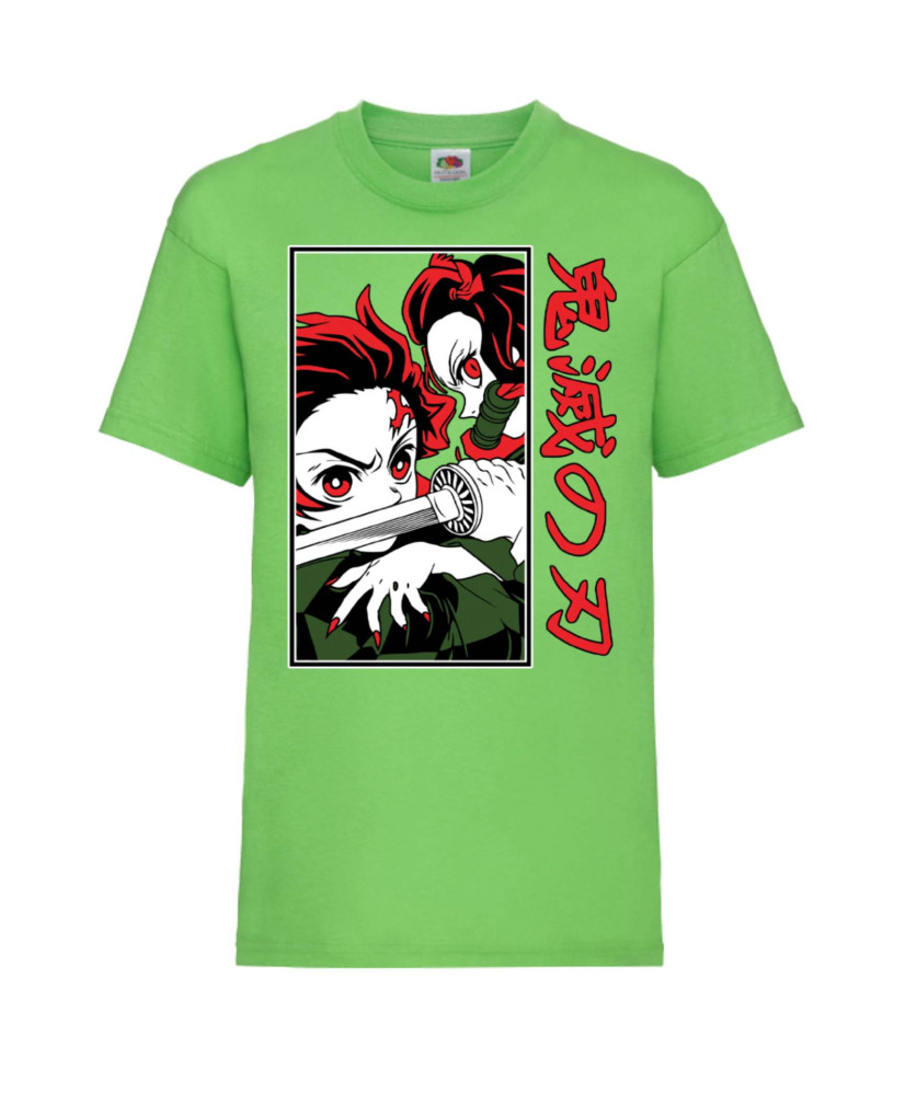 Детска Тениска Demon Slayer Tanjiro Nezuko Fighting Japan Animation
