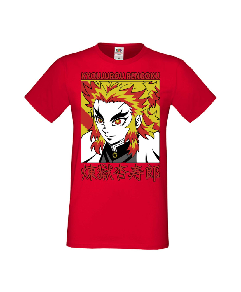 Мъжка Тениска Manga Anime Demon Slayer Kyojuro Rengoku 02