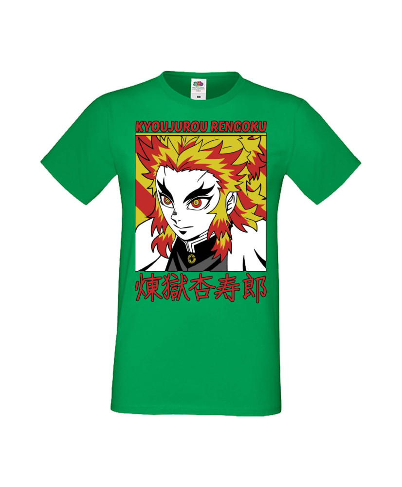 Мъжка Тениска Manga Anime Demon Slayer Kyojuro Rengoku 02