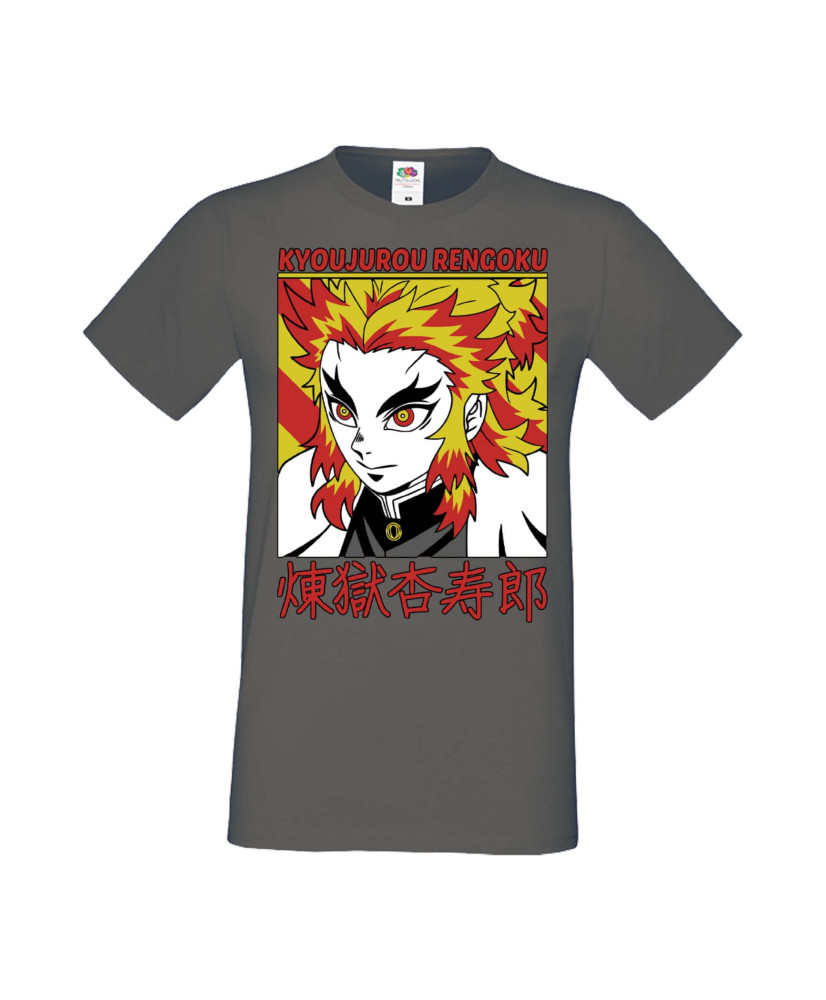 Мъжка Тениска Manga Anime Demon Slayer Kyojuro Rengoku 02