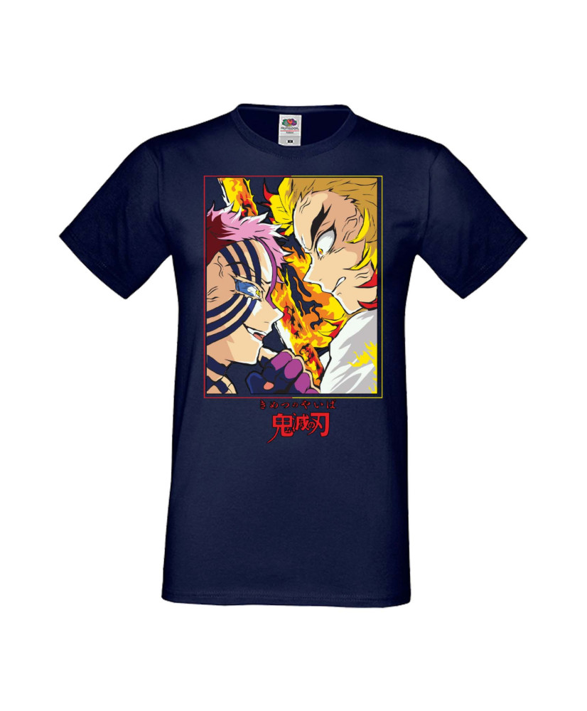 Мъжка Тениска Manga Anime Demon Slayer Rengoku Vs Akaza