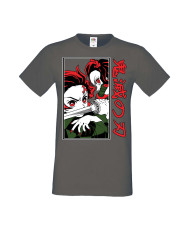 Мъжка Тениска Manga Anime Demon Slayer Tanjiro Nezuko Fighting
