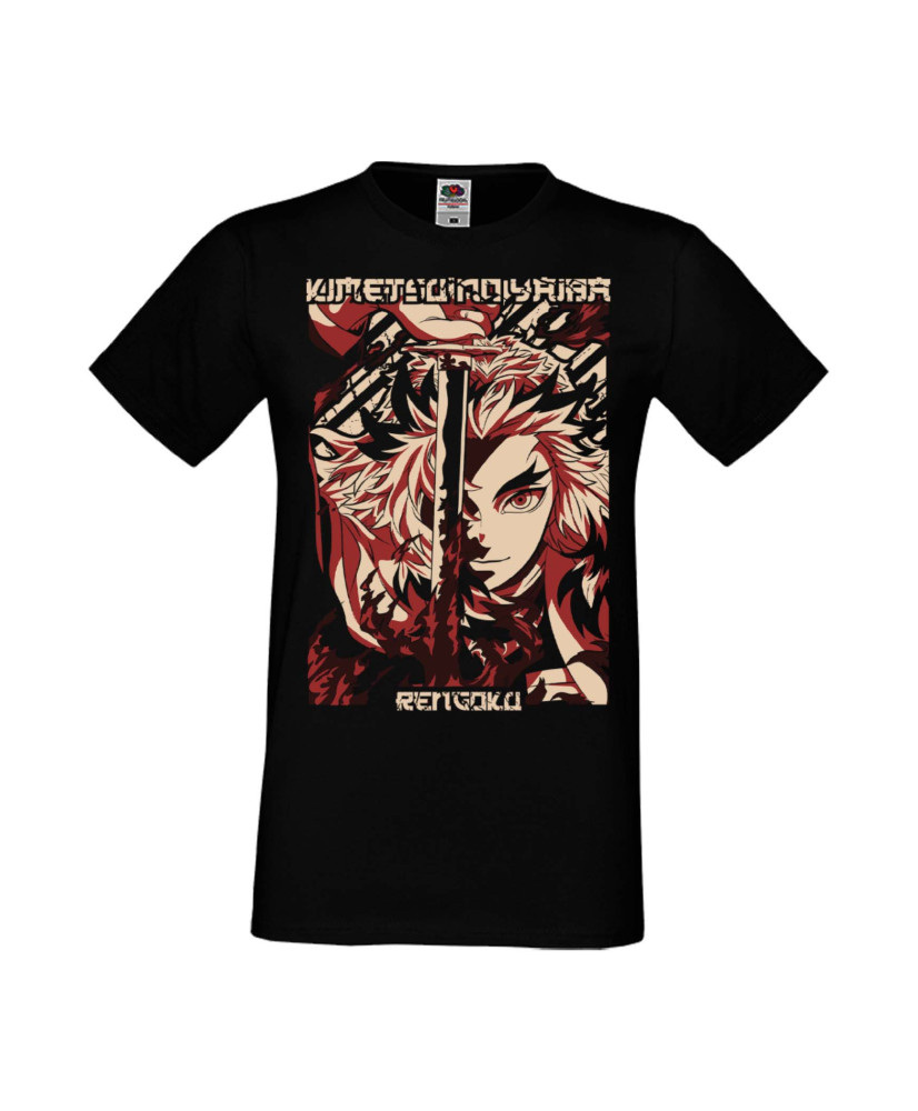 Мъжка Тениска Manga Anime Demon Slayer Kyojuro Rengoku 01