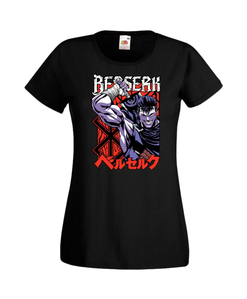 Дамска Тениска Anime Manga Anime, Manga, Japan Anime, Japan Manga, Japan Animation, Japan Comics, Berserk Guts, Black Swordsman,