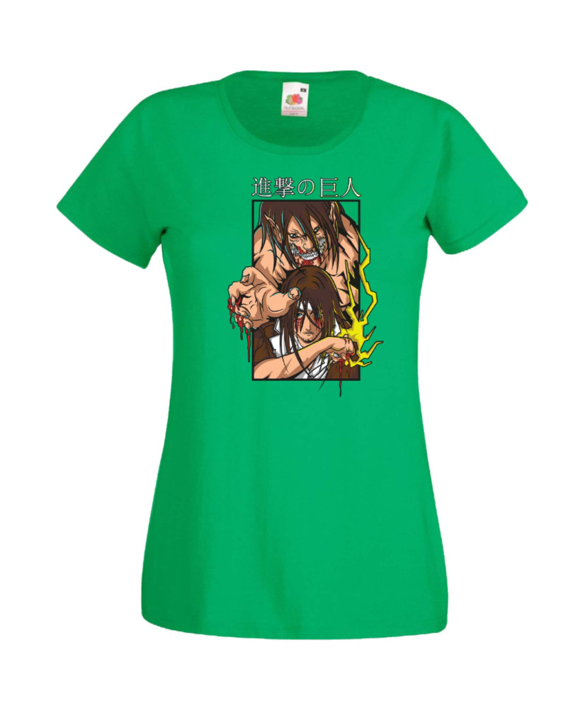 Дамска Тениска Japan Manga, Japan Anime, Attack On Titan, Eren Yaeger, Levi Ackerman, Armin, Titans, Attack On Titan Eren Yaeger