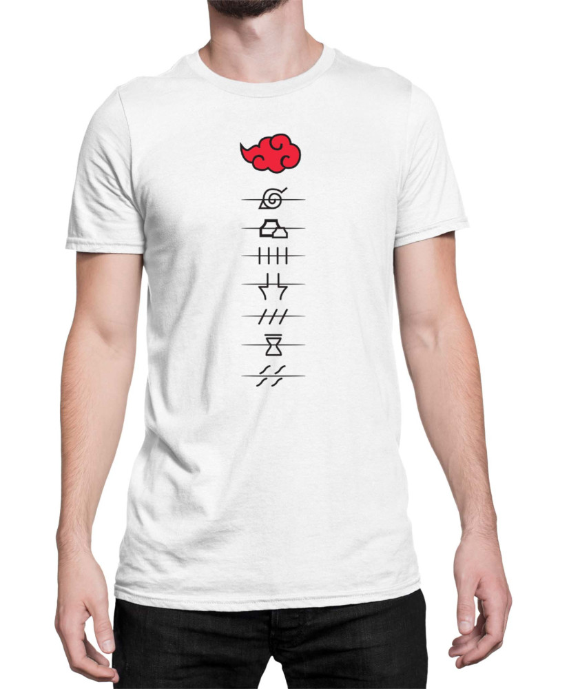 Мъжка Тениска Japan Anime Manga Akatsuki Members Village Symbols Мъжка Тениска Japan Anime Manga Akatsuki Members Village Symbols