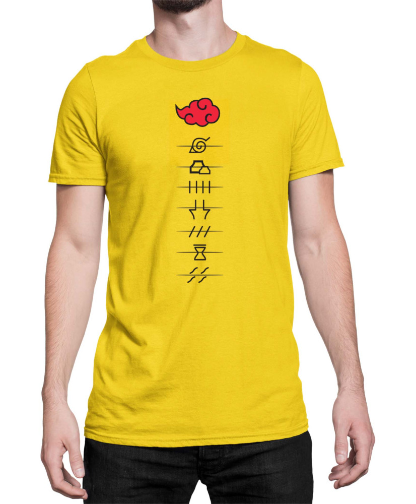 Мъжка Тениска Japan Anime Manga Akatsuki Members Village Symbols Мъжка Тениска Japan Anime Manga Akatsuki Members Village Symbols