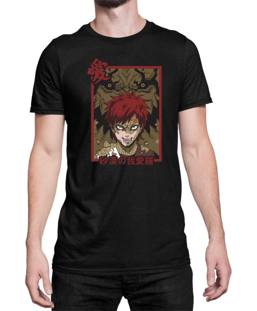 Мъжка Тениска Japan Anime Manga Gaara Shukaku Мъжка Тениска Japan Anime Manga Gaara Shukaku