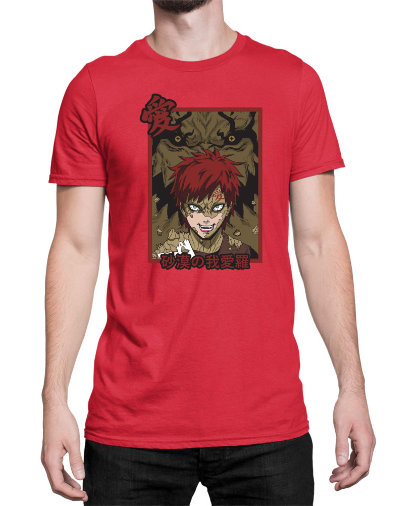 Мъжка Тениска Japan Anime Manga Gaara Shukaku Мъжка Тениска Japan Anime Manga Gaara Shukaku