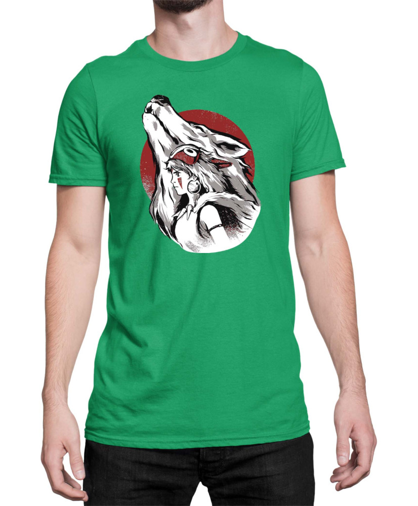 Мъжка Тениска Japan Anime Manga Princess Mononoke Wolf Мъжка Тениска Japan Anime Manga Princess Mononoke Wolf