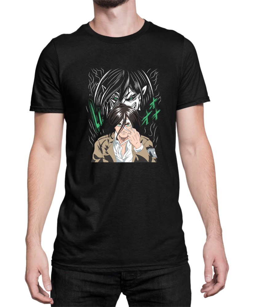 Мъжка Тениска Japan Anime Manga Eren Titan Мъжка Тениска Japan Anime Manga Eren Titan