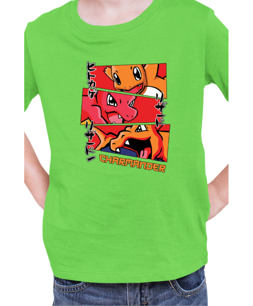 Детска Тениска Japan Manga Anime Comics Animation Pokemon Charmander Stages Детска Тениска Japan Manga Anime Comics Animation Pokemon Charmander Stages