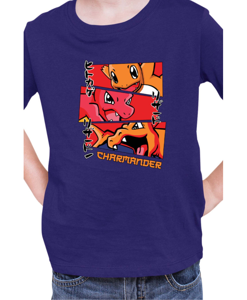 Детска Тениска Japan Manga Anime Comics Animation Pokemon Charmander Stages Детска Тениска Japan Manga Anime Comics Animation Pokemon Charmander Stages