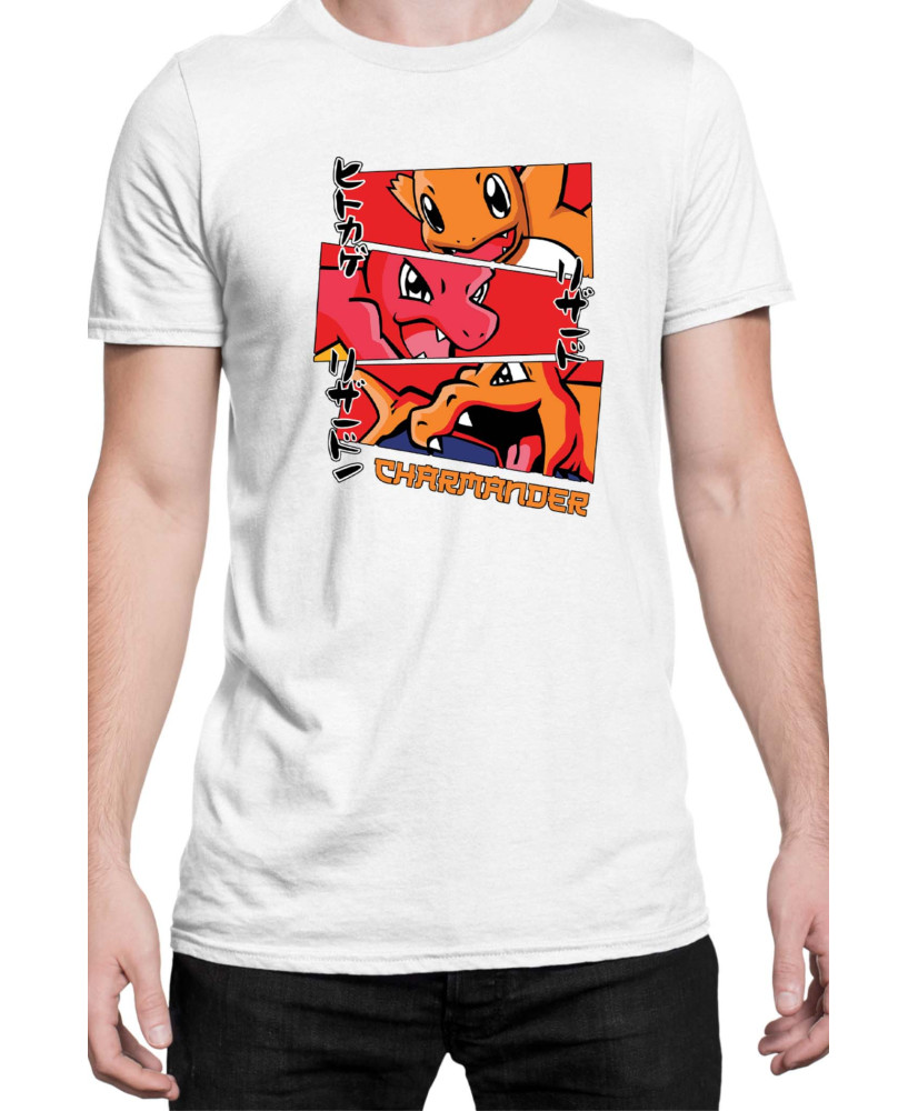 Мъжка Тениска Japan Manga Anime Comics Animation Pokemon Charmander Stages