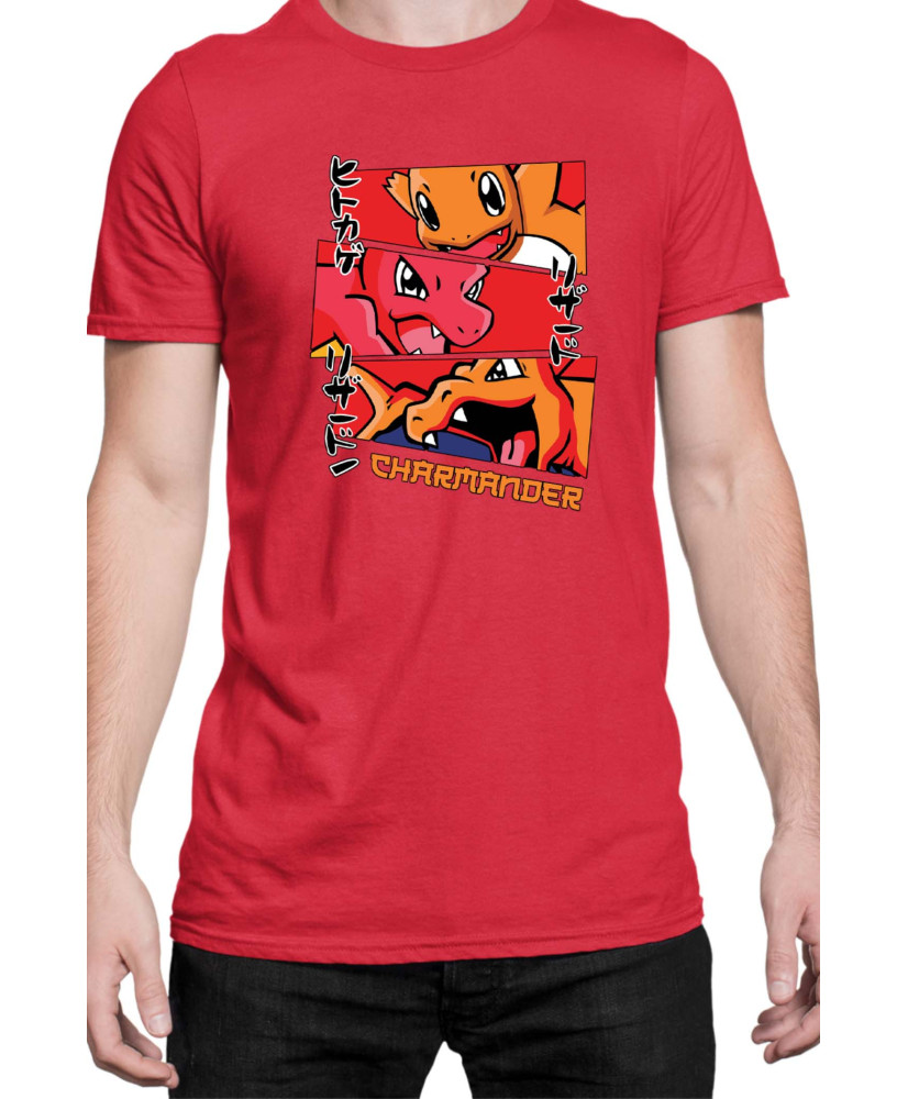 Мъжка Тениска Japan Manga Anime Comics Animation Pokemon Charmander Stages