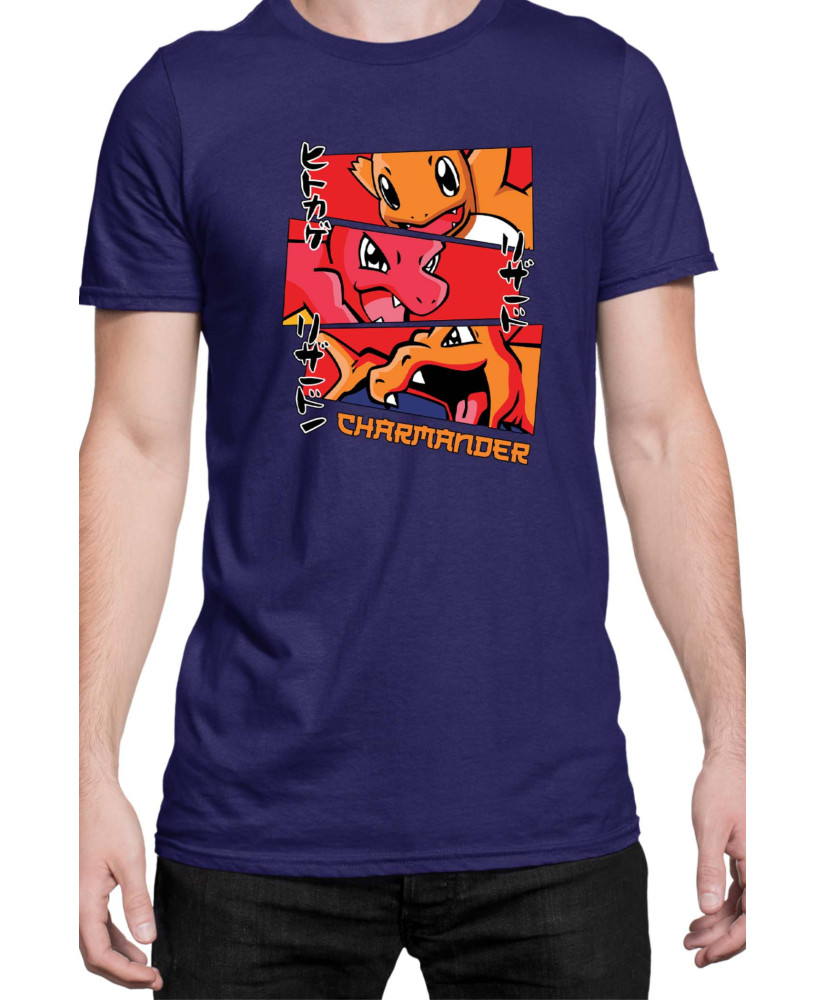 Мъжка Тениска Japan Manga Anime Comics Animation Pokemon Charmander Stages