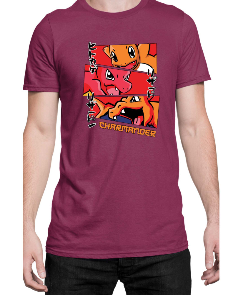 Мъжка Тениска Japan Manga Anime Comics Animation Pokemon Charmander Stages