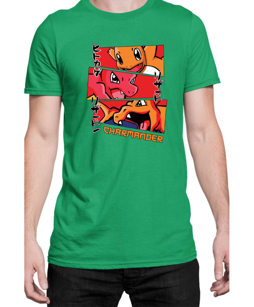 Мъжка Тениска Japan Manga Anime Comics Animation Pokemon Charmander Stages