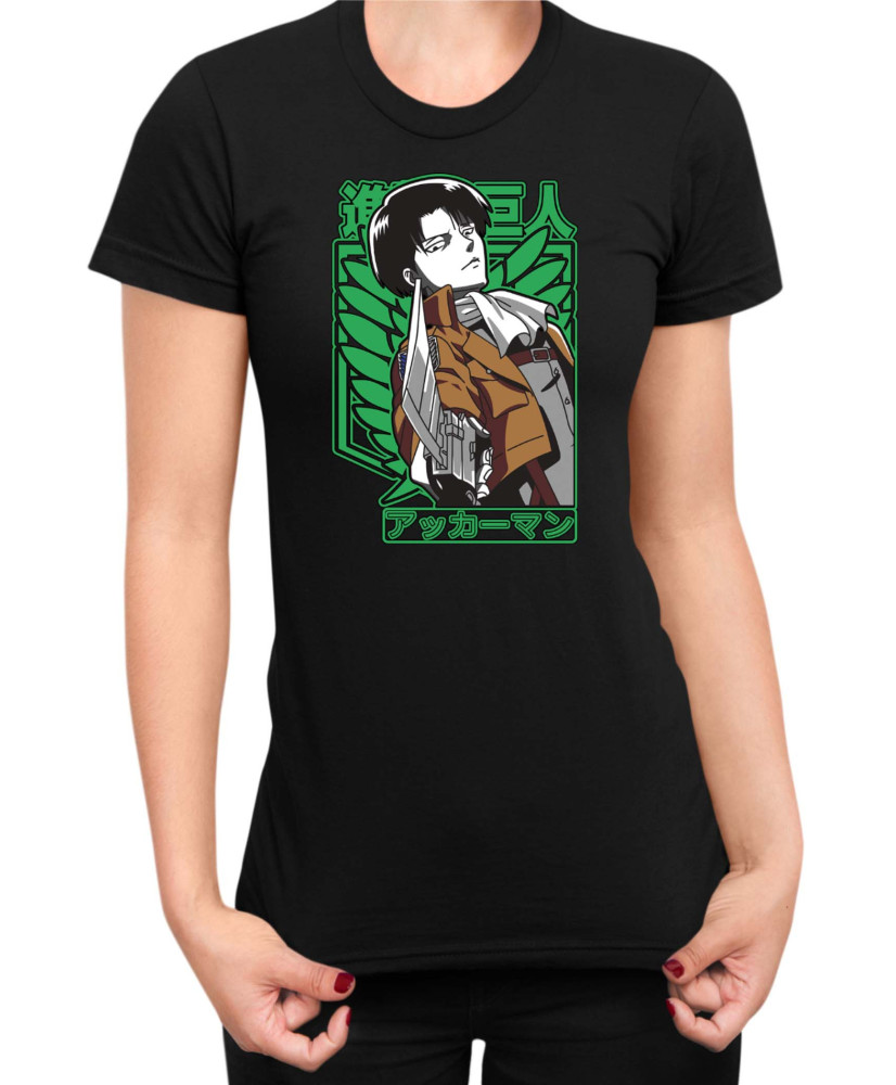 Дамска Тениска Manga Japan Anime Comics Animation Attack On Titan Captain Levi