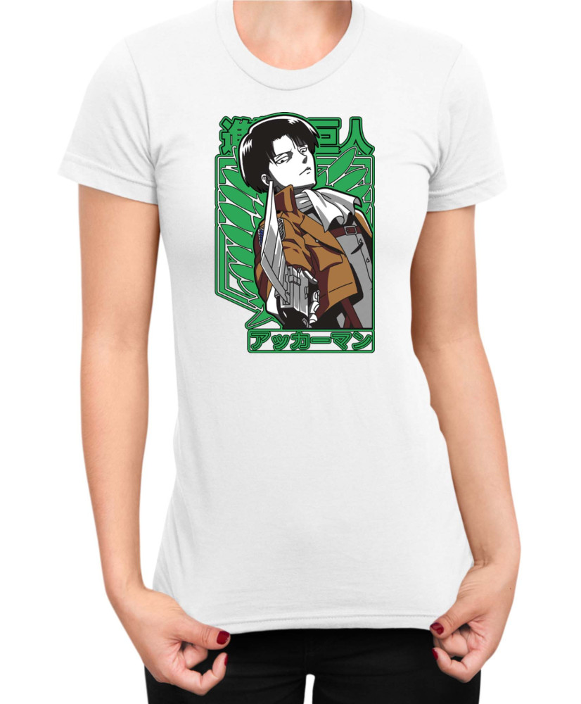 Дамска Тениска Manga Japan Anime Comics Animation Attack On Titan Captain Levi