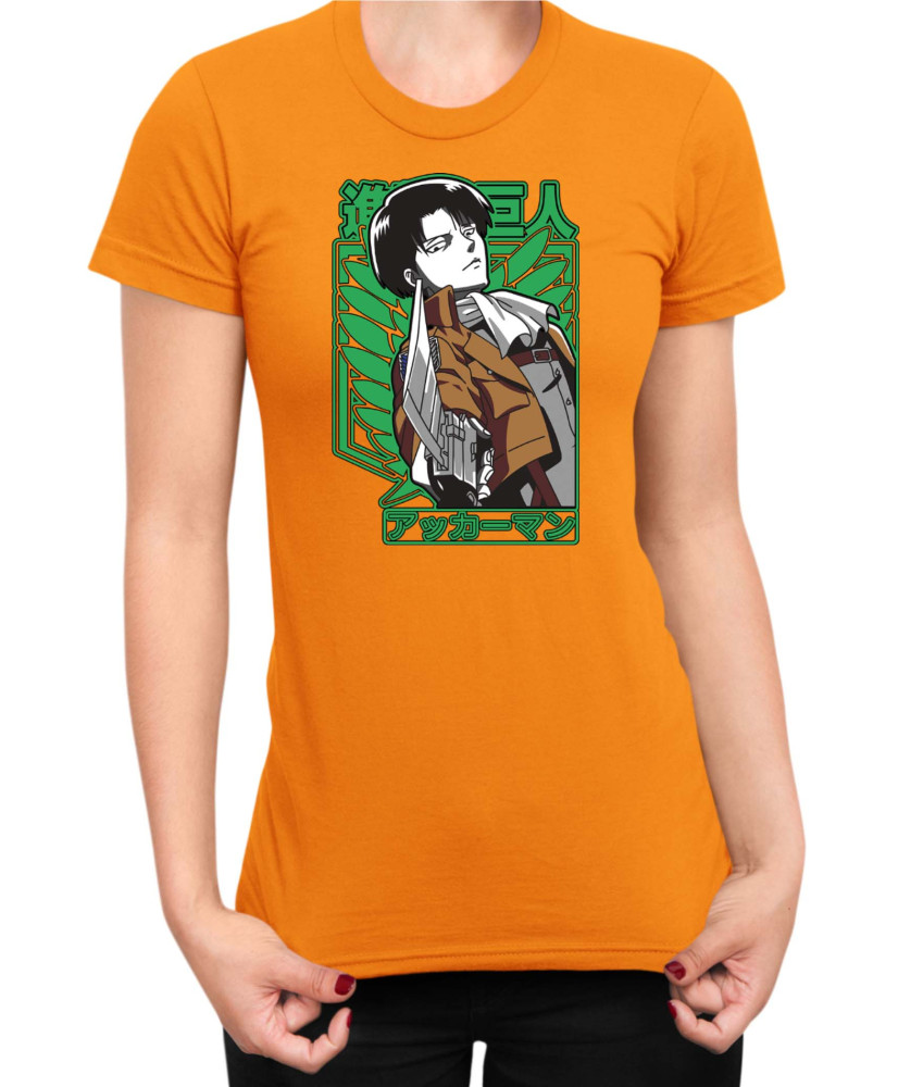 Дамска Тениска Manga Japan Anime Comics Animation Attack On Titan Captain Levi