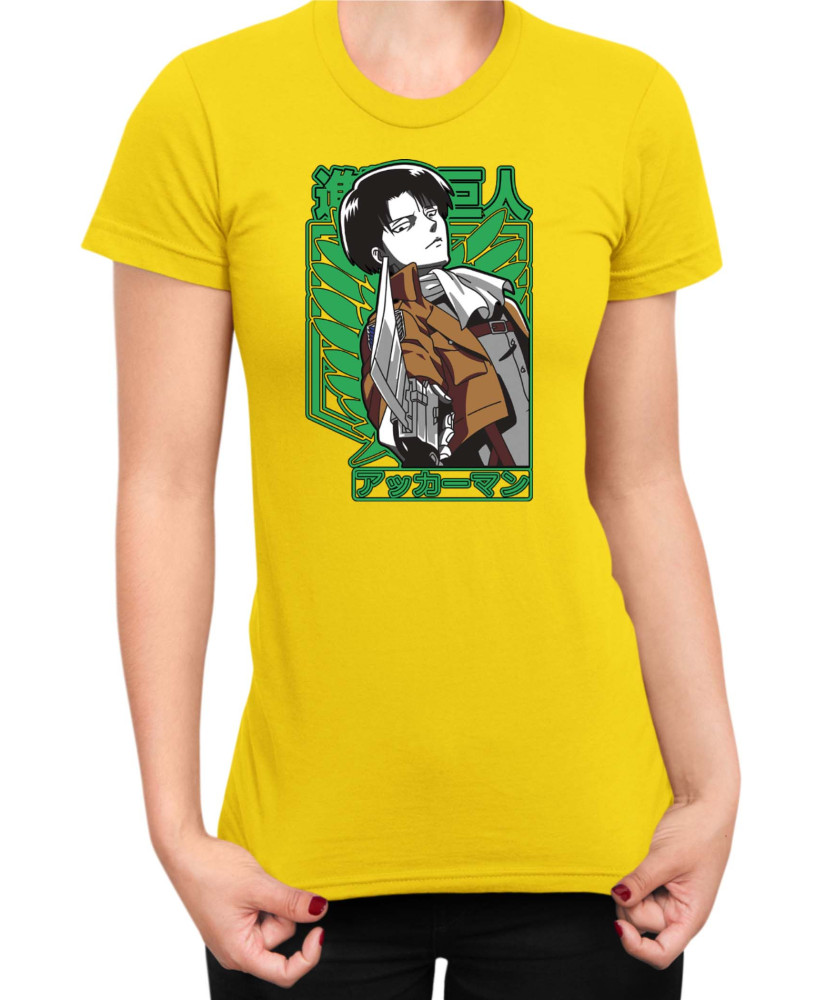 Дамска Тениска Manga Japan Anime Comics Animation Attack On Titan Captain Levi